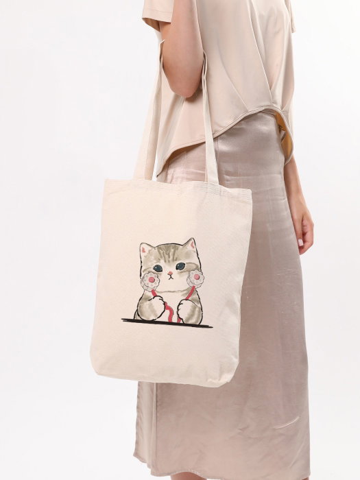 Zoozie Bags 1613 Bolso de mano de algodón 100% para mujer, 35x40x8cm, color crema